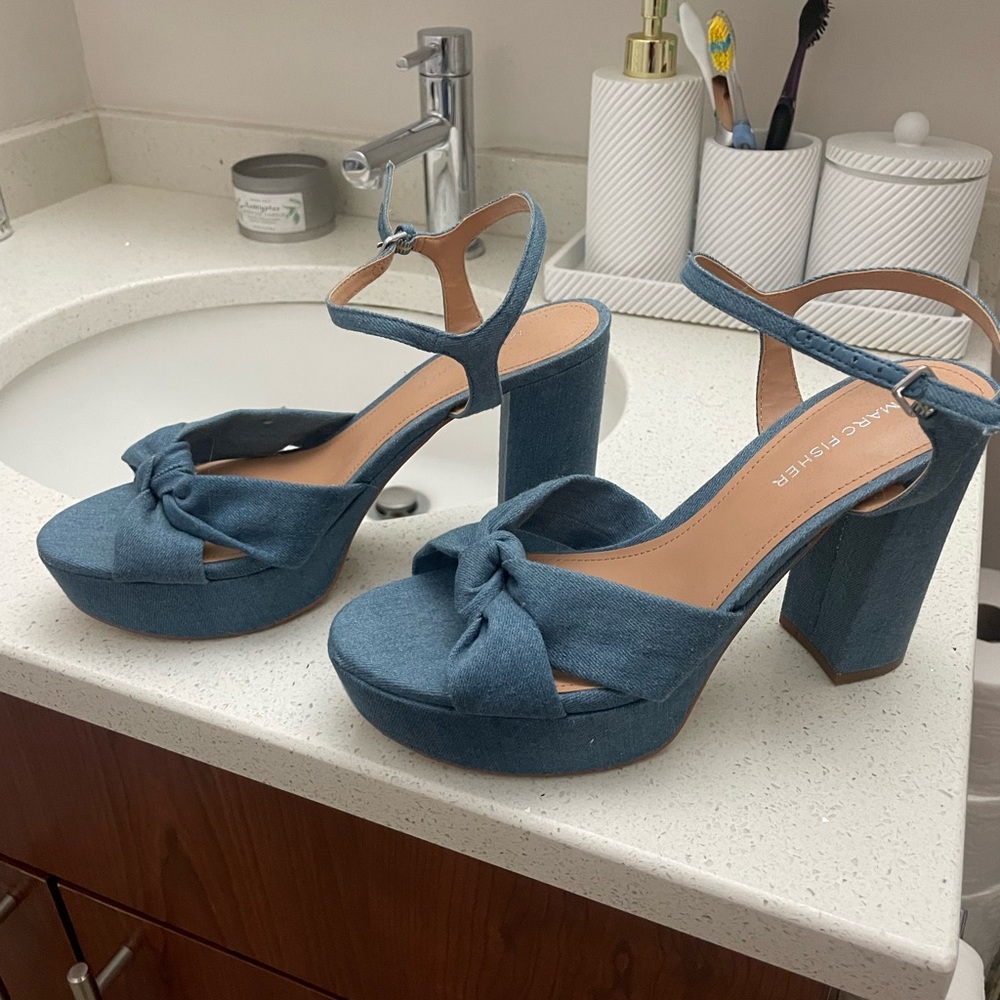 NWT!! Marc Fisher Denim Platform Heels